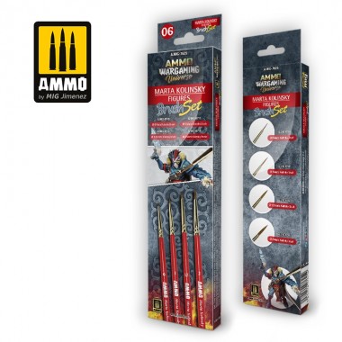 Ammo Wargaming Universe - Miniature Premium Dio Drybrush Brush Set